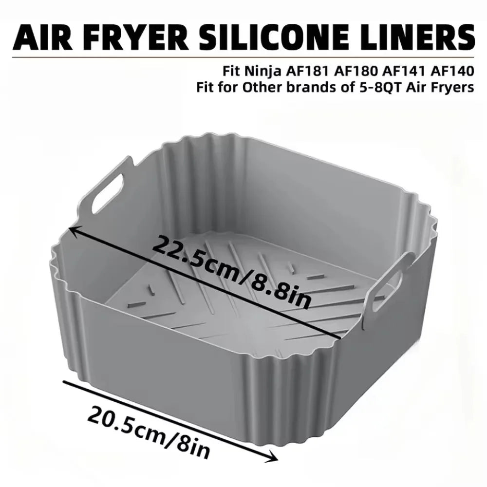 Silicone Air Fryer Liner 22.5cm – Non-Stick Reusable Basket Tray Air Fryer Liner Axl