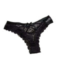 Floral Mesh Lace Ruffle Briefs – Low Waist Nylon Panties Women's Briefs Axl black One Size 1pc
