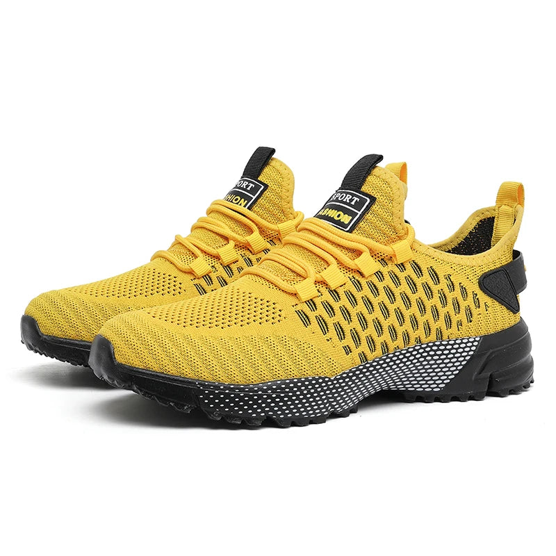 Men's Yellow Knit Sneakers – Breathable Lightweight Trainers Men's Knit Sneakers Axl yellow 37