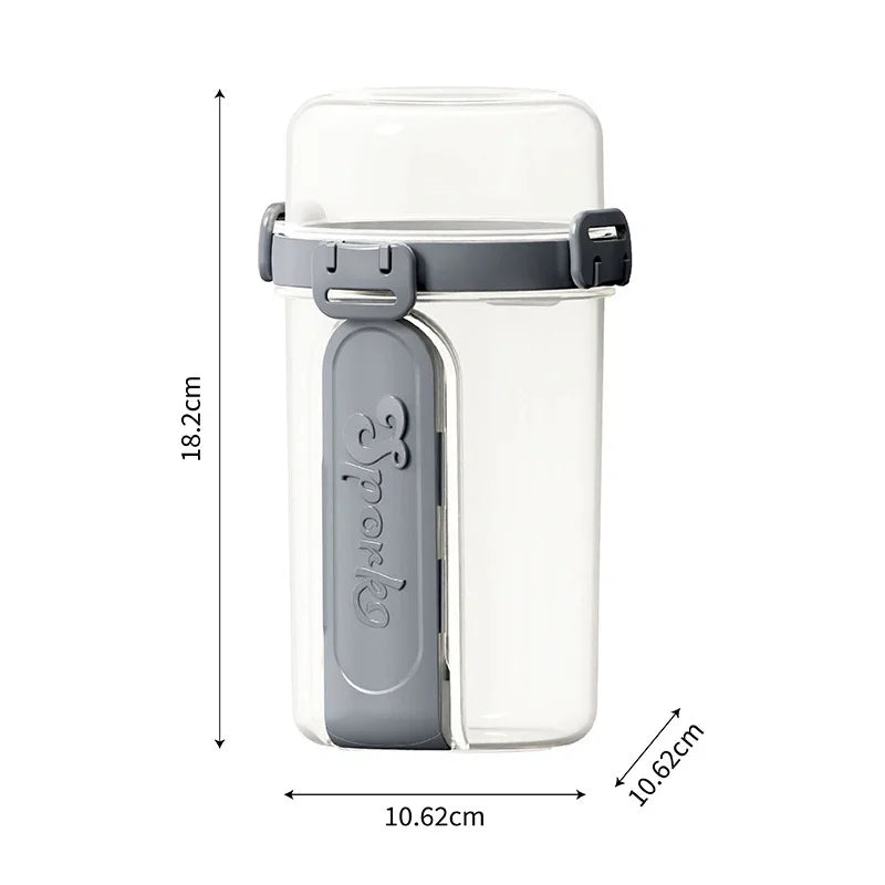 600ml Double-Layer Salad Cup with Dressing Holder & Fork Meal Prep Container Axl