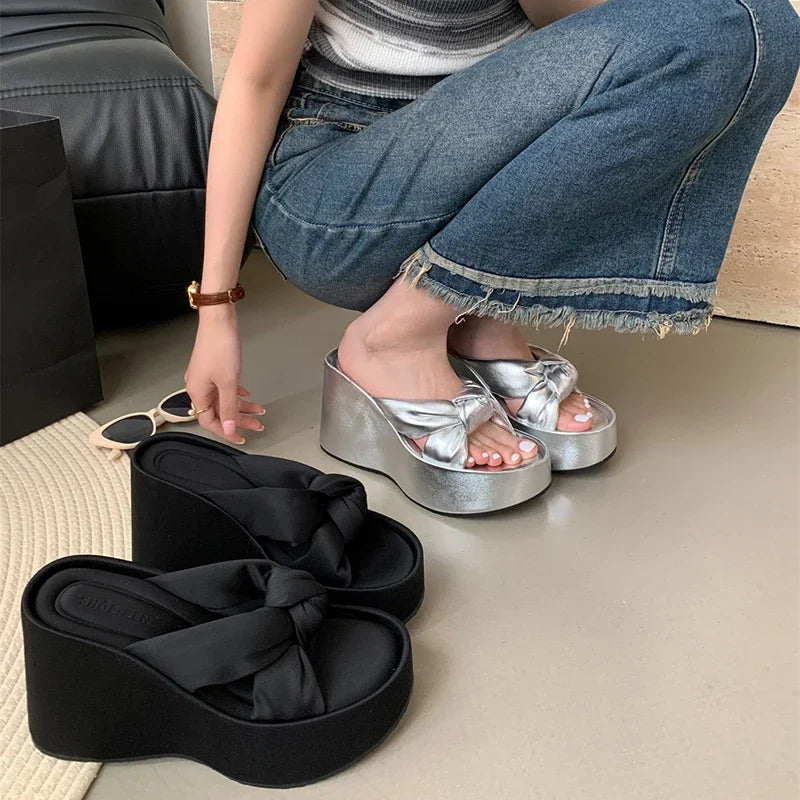 Women's Wedge Platform Slides – Summer Beach Sandals Wedge Platform Slides Axl