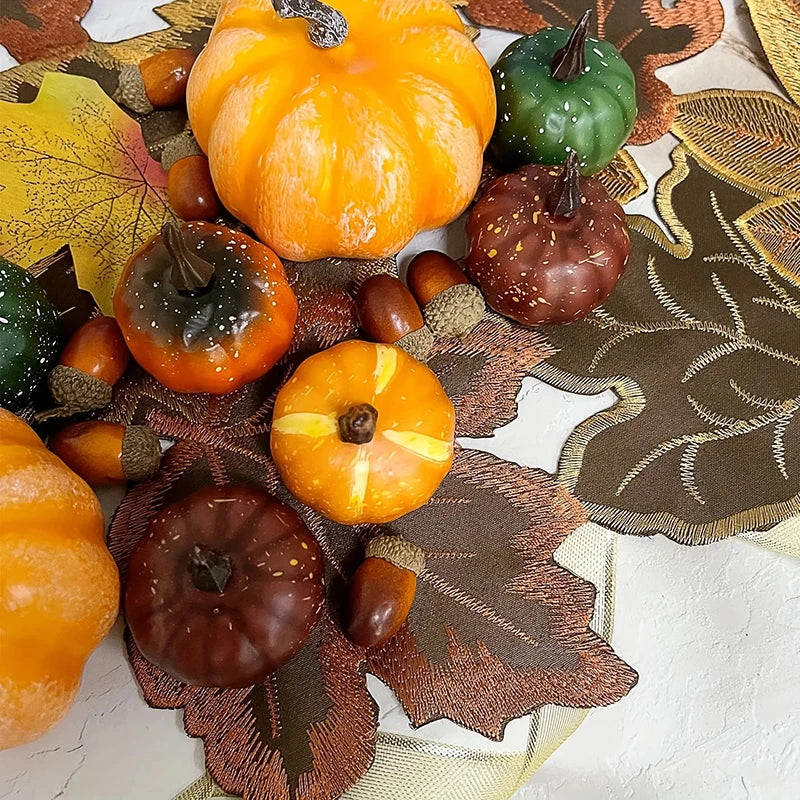 Autumn Maple Leaf Embroidered Table Runner | Farmhouse Décor Embroidered Table Runner Axl