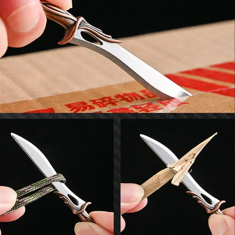 Mini Keychain Pocket Knife – Stainless Steel EDC Box Cutter Keychain Pocket Knife Axl