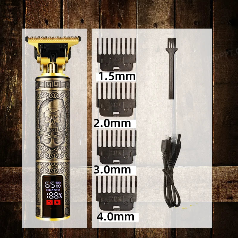 Oumonoka T9 Waterproof Electric Shaver & Beard Trimmer for Men Electric Shaver Trimmer Axl Heavy Metal Skull