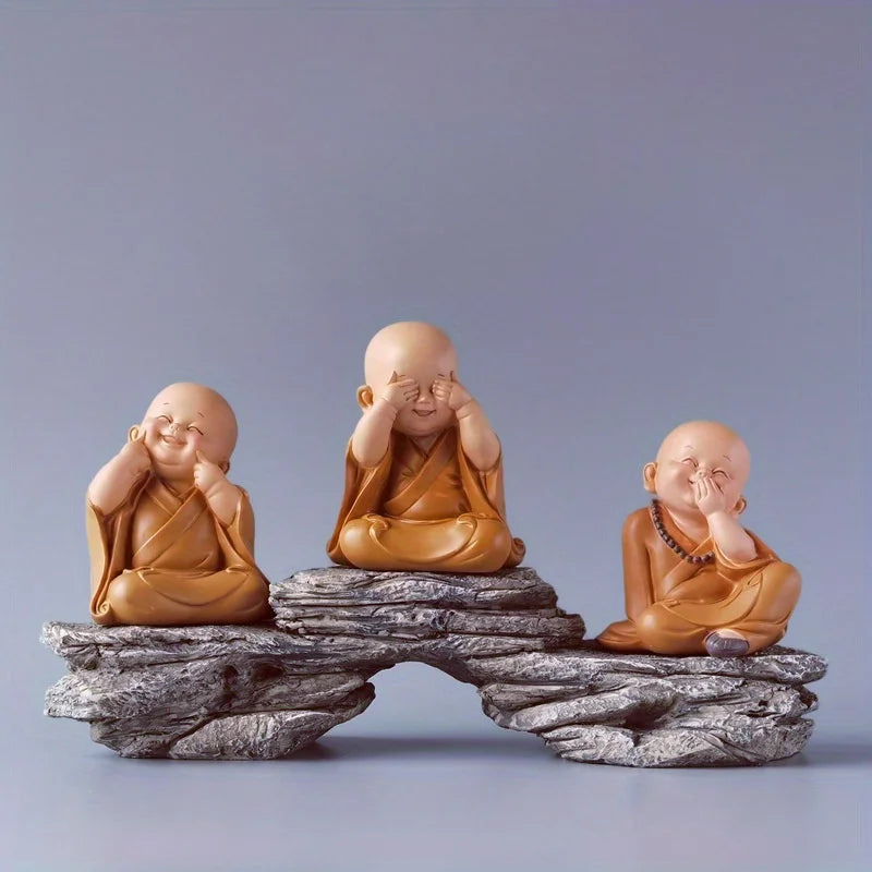 Resin Little Monk Mini Statue – Handmade Home Decor Gift Decorative Figurine Axl