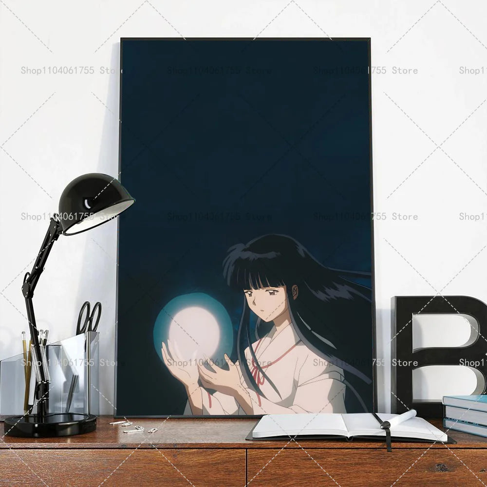 Inuyasha Kikyo Anime Wall Poster – Self-Adhesive Waterproof Sticker Anime Wall Poster Axl z10 40x60cm No Frame