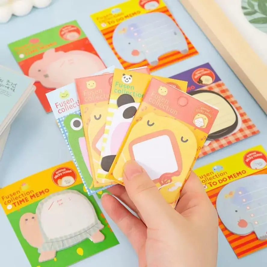 8-Pc Cartoon Animal Sticky Notes Bookmark Set | Memo Pads Sticky Note Bookmarks Axl