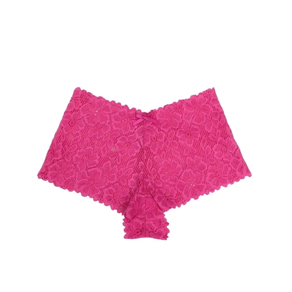 Women's Low-Rise Lace Briefs – Cotton Crotch Breathable Panties Women's Lace Briefs Axl Rose Red M 1pc-1pc-