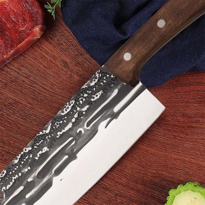 Forged Full Tang Nakiri Cleaver – Stainless Steel Chef Knife Kitchen Cleaver Knife Axl
