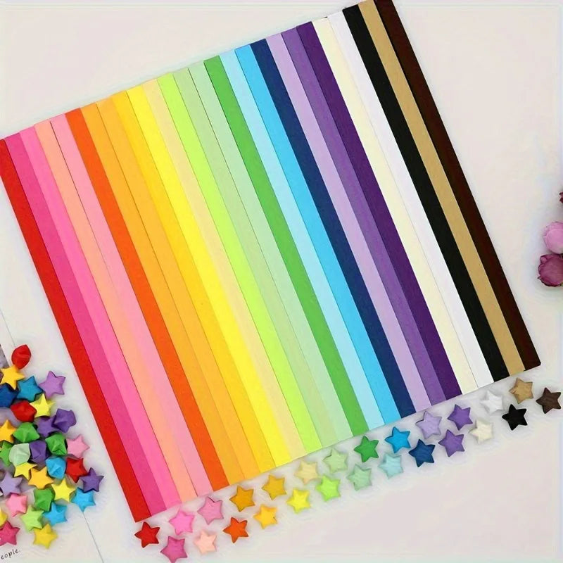 1030-Sheet Lucky Star Origami Paper Set – 27 Colors DIY Kit Origami Paper Set Axl