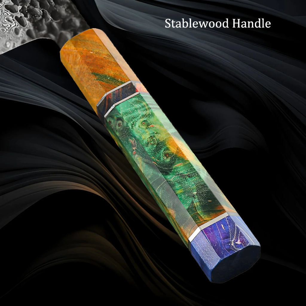 67-Layer Damascus Steel Chef Knife – Sharp Kitchen Knife Damascus Chef Knife Axl