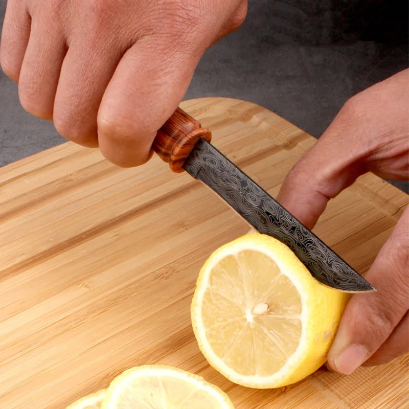 Damascus Pattern Utility Knife – Stainless Steel Camping Blade Camping Utility Knife Axl