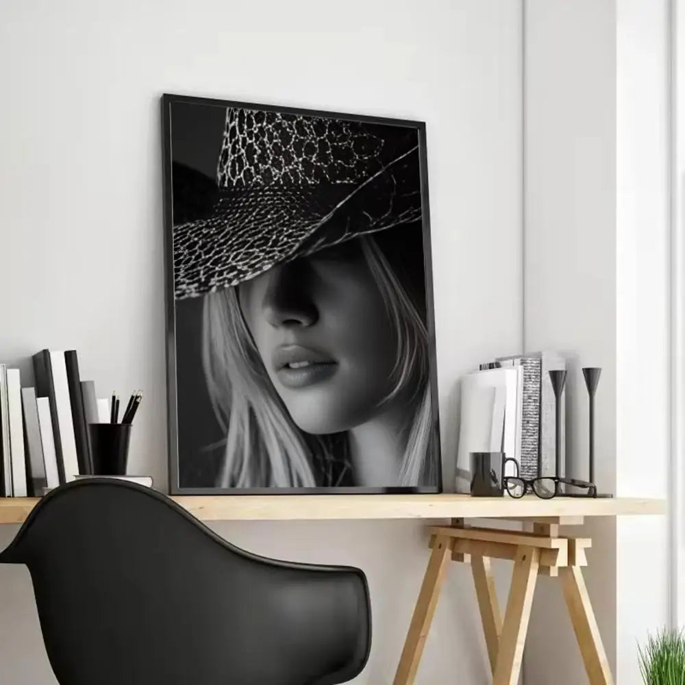 Women & Leopard Canvas Wall Art – Unframed Poster | Home Decor Canvas Wall Art Axl Black2 21X30cmFrameless