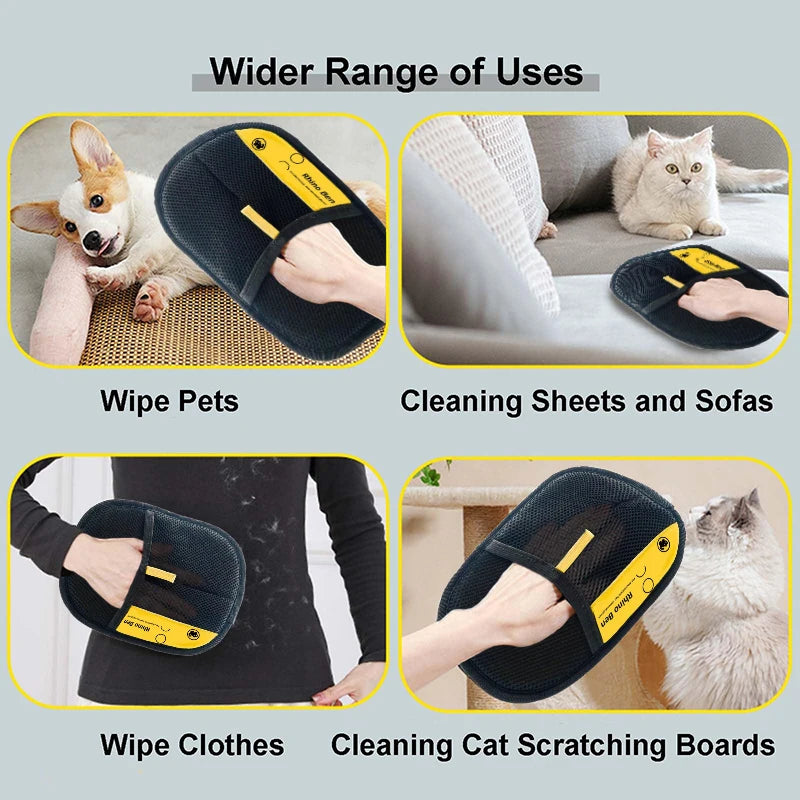 Pet Hair Remover Gloves – Silicone Grooming Mitts for Cats & Dogs Pet Grooming Glove Axl