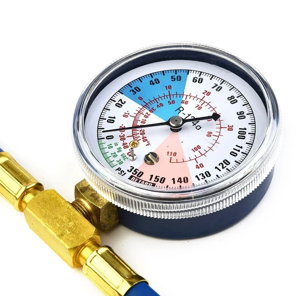 AC R134a Recharge Hose & Low Side Pressure Gauge for Cars AC Recharge Gauge Axl