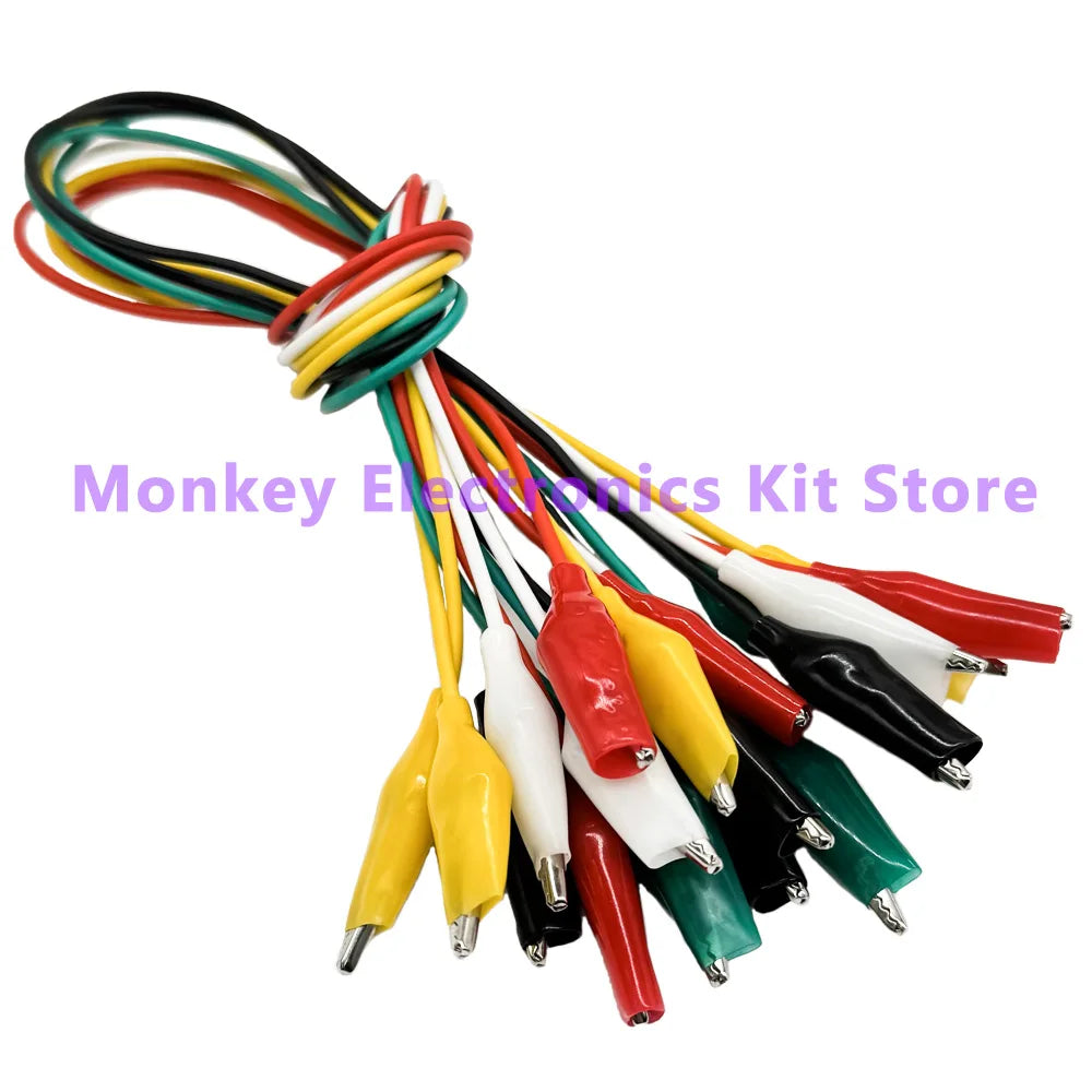 10-Pack 46cm Double-Ended Alligator Clip Test Lead Jumper Wires Test Lead Clips Axl Default Title