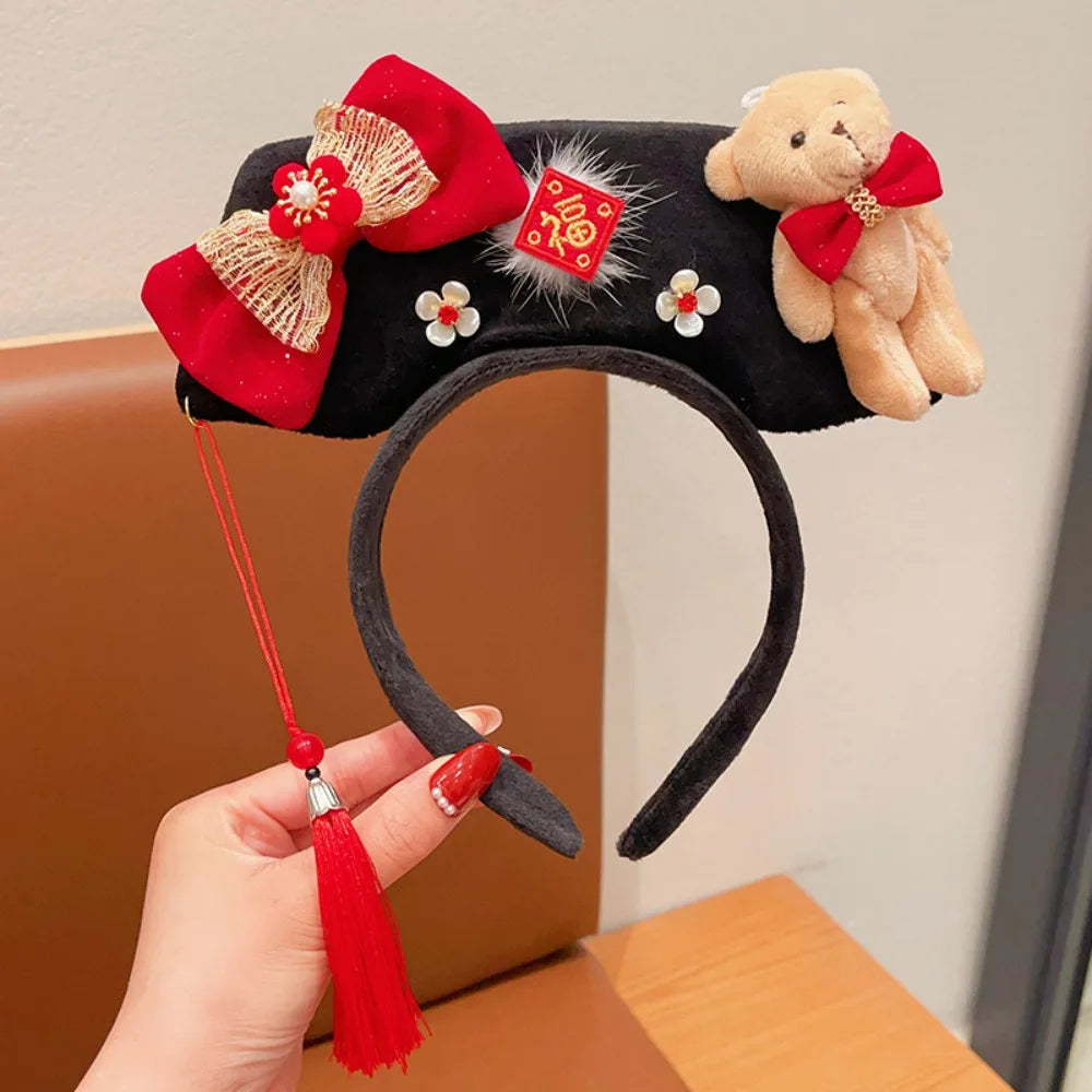 Girls Flower Braid Wig Headband – Chinese Style Hair Accessory