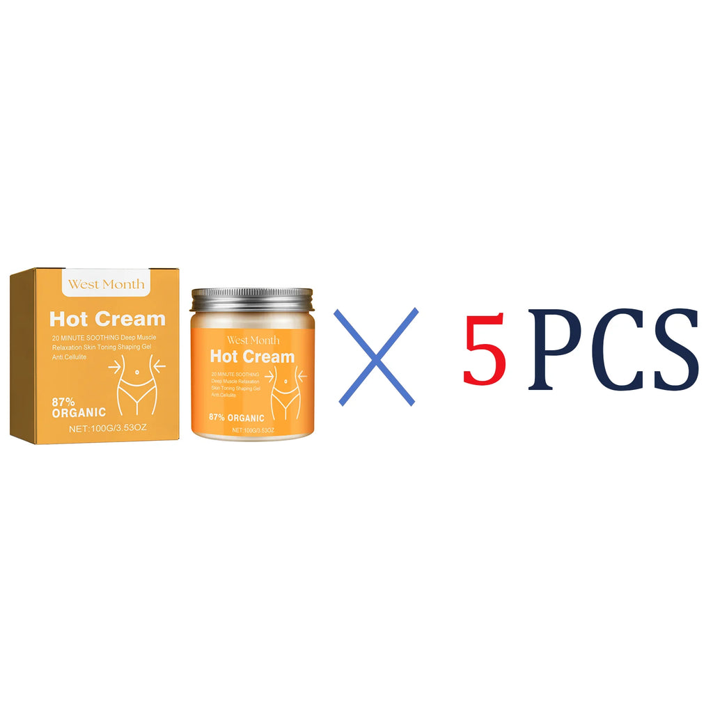 Hot Body Slimming Cream – 87% Organic Anti-Cellulite Lotion 100g Body Slimming Cream Axl 5 Pcs