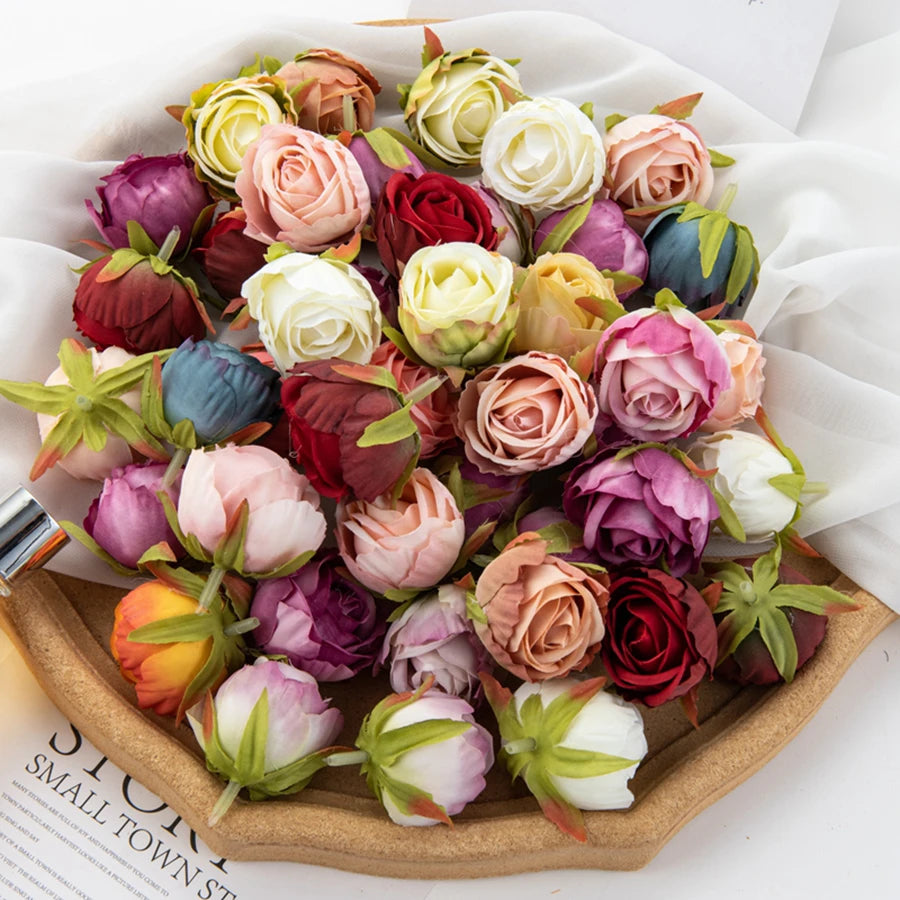 Silk Artificial Rose Heads 10/20 Pcs – Wedding & Home Decor Artificial Silk Flowers Axl