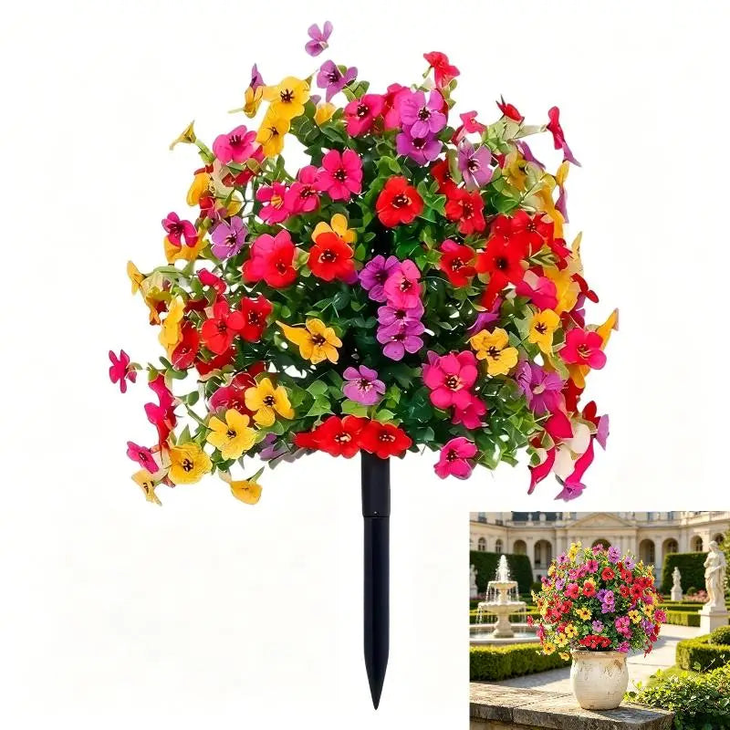 18" Artificial Petunia Flowers with Ground Stakes | Outdoor Decor Artificial Garden Flowers Axl