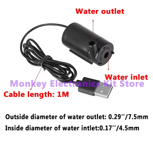USB Mini Brushless Water Pump – Aquarium, Fountain & Hydroponics Submersible Water Pump Axl