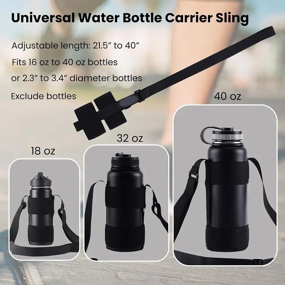 Universal Water Bottle Carrier Sling – Adjustable Shoulder Strap Bottle Carrier Sling Axl
