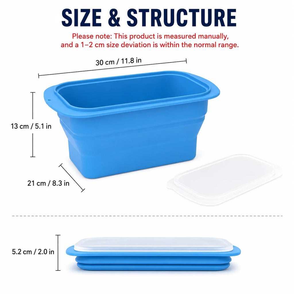 Extra Large Collapsible Silicone Ice Block Mold with Lid | 8 lb Silicone Ice Mold Axl