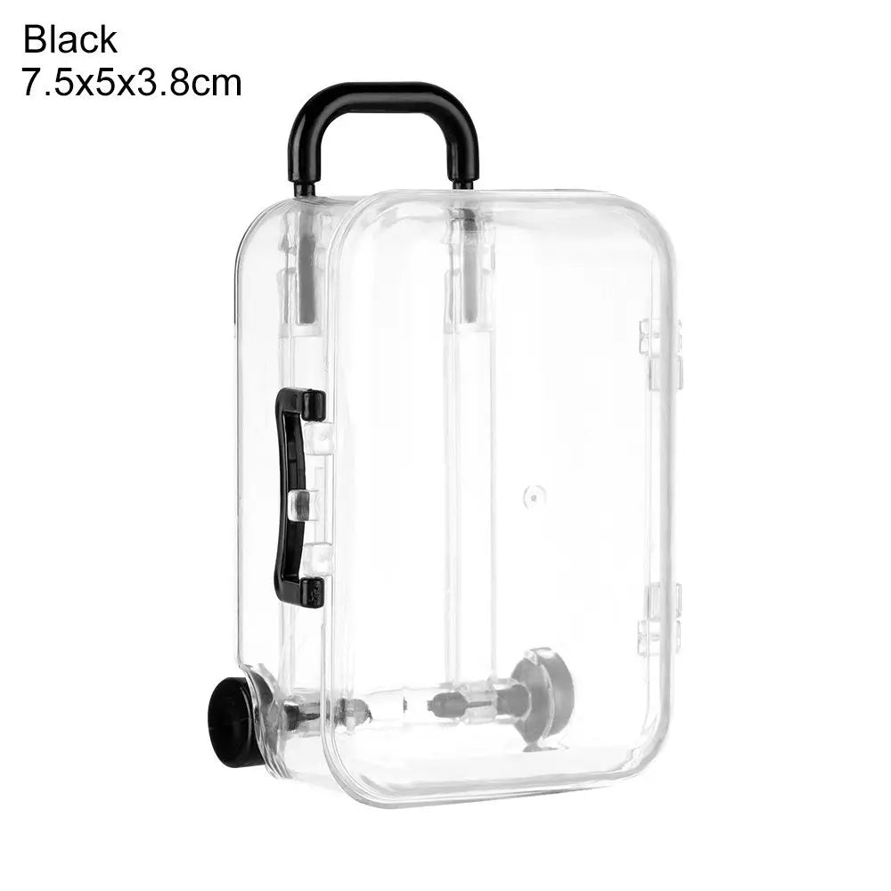Miniature Doll Suitcase – 1/12 Scale Dollhouse Trunk Accessory Doll Accessory Axl Black-7.5x5x3.8cm