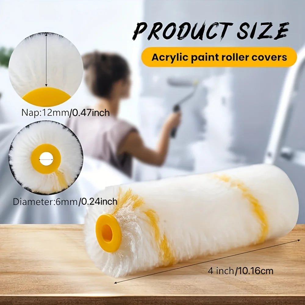 10-Pack Dense Bristle Paint Roller Brush Set – Walls & Cabinets Paint Roller Set Axl