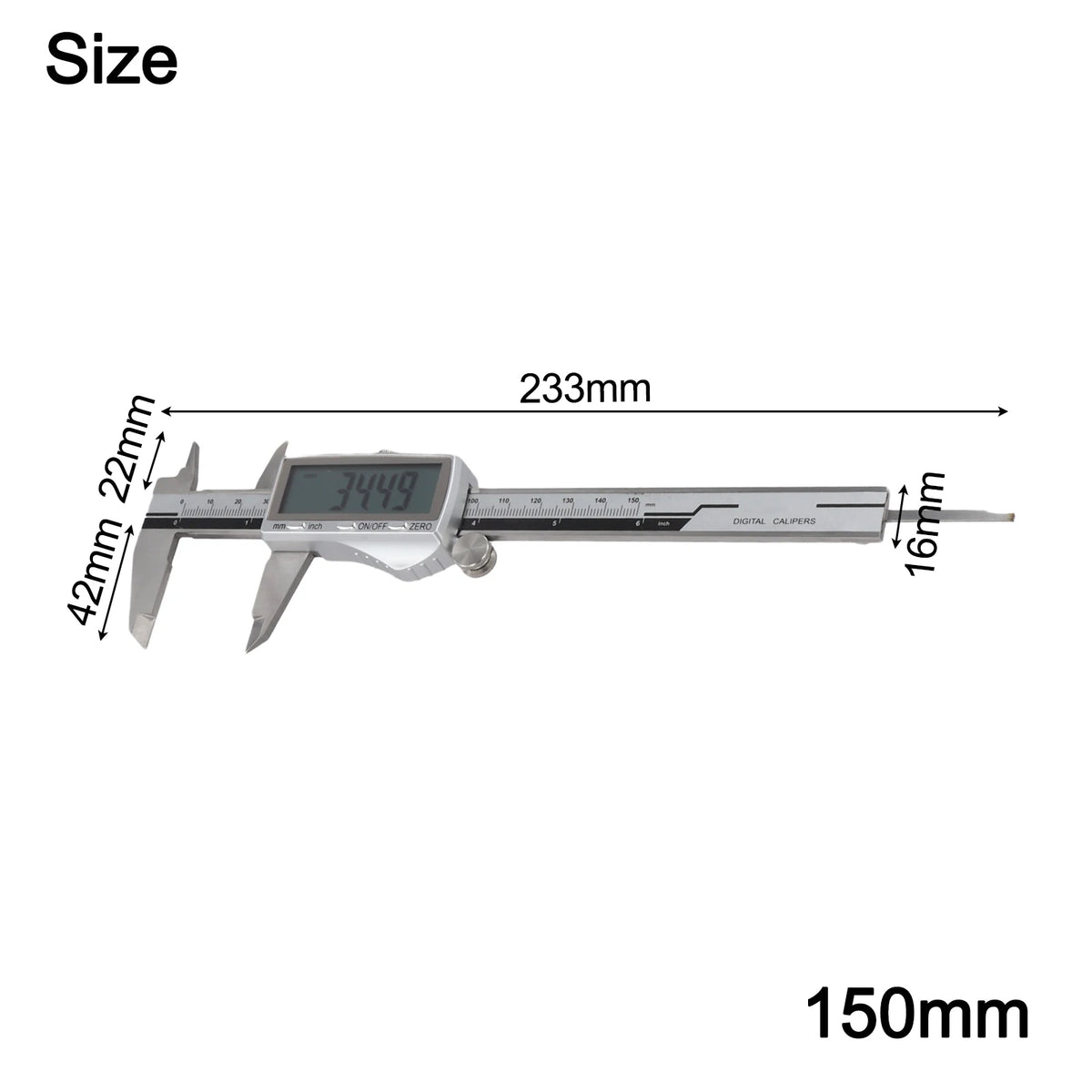 Digital Vernier Caliper – Rechargeable, 0.01mm Precision, 300mm Digital Vernier Caliper Axl 150MM China Mainland