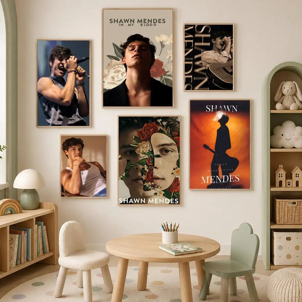 Shawn Mendes Wall Poster – Self-Stick HD Waterproof Art Decor Wall Art Poster Axl