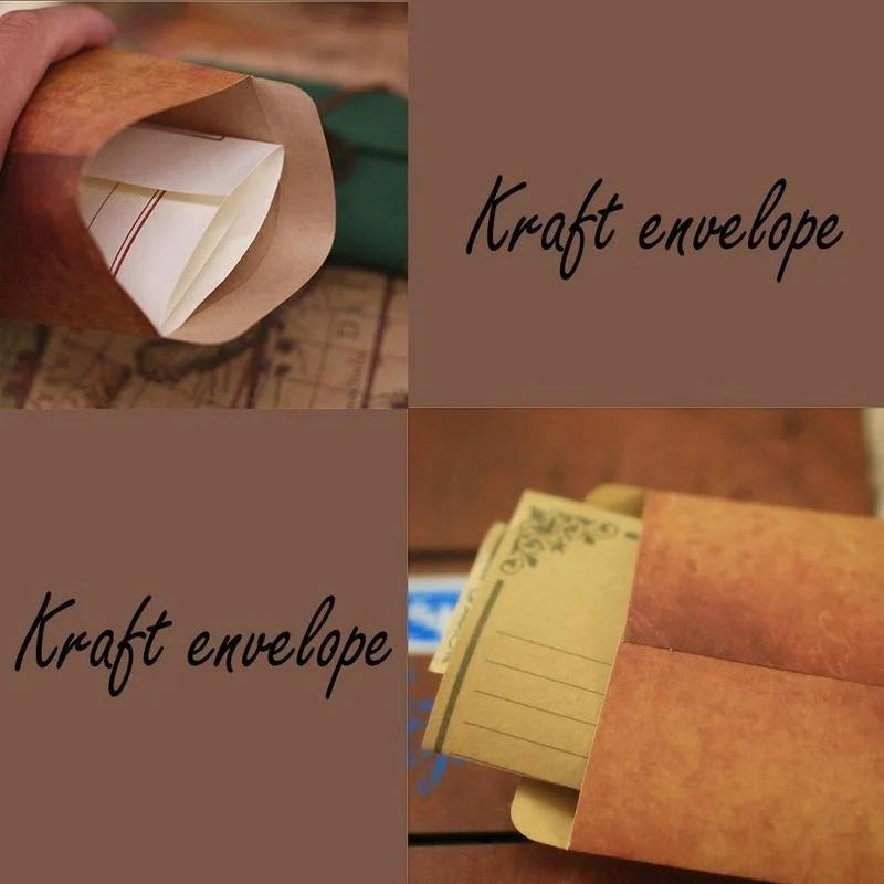 10-Pack Vintage Brown Kraft Envelopes – Retro Letter & Gift Kraft Paper Envelopes Axl