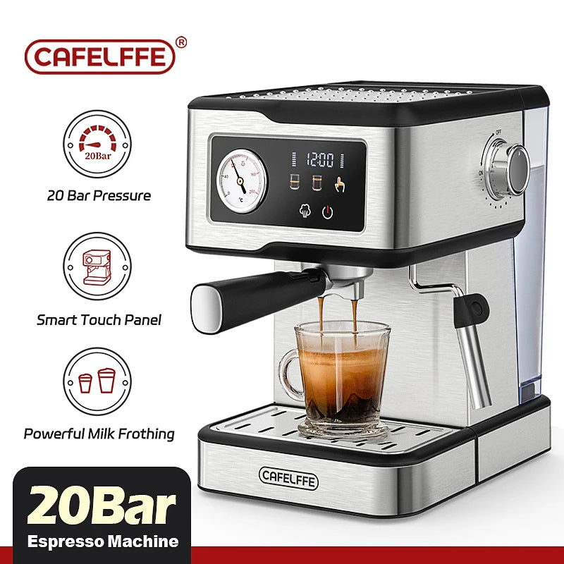 Cafelffe 20Bar Semi-Auto Espresso Machine & Milk Frother Espresso Machine Axl