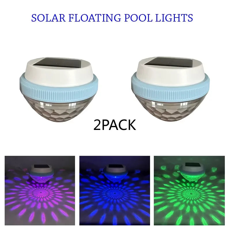 Solar RGB LED Floating Pool Lights – IPX6 Waterproof 1–2 Pack Floating Pool Light Axl 2PCS
