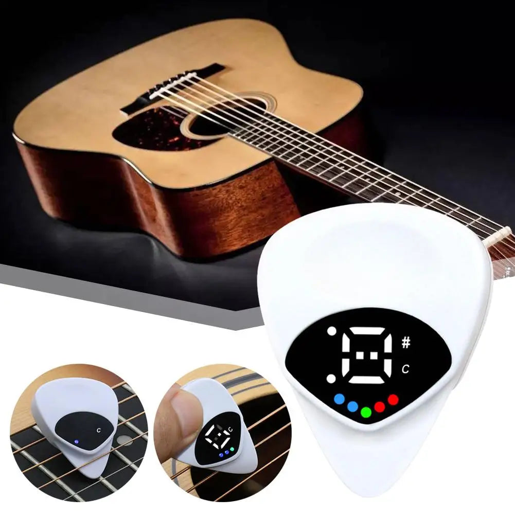 2-in-1 Guitar Pick Tuner – 12-Tone Pitch Calibrator Guitar Pick Tuner Axl
