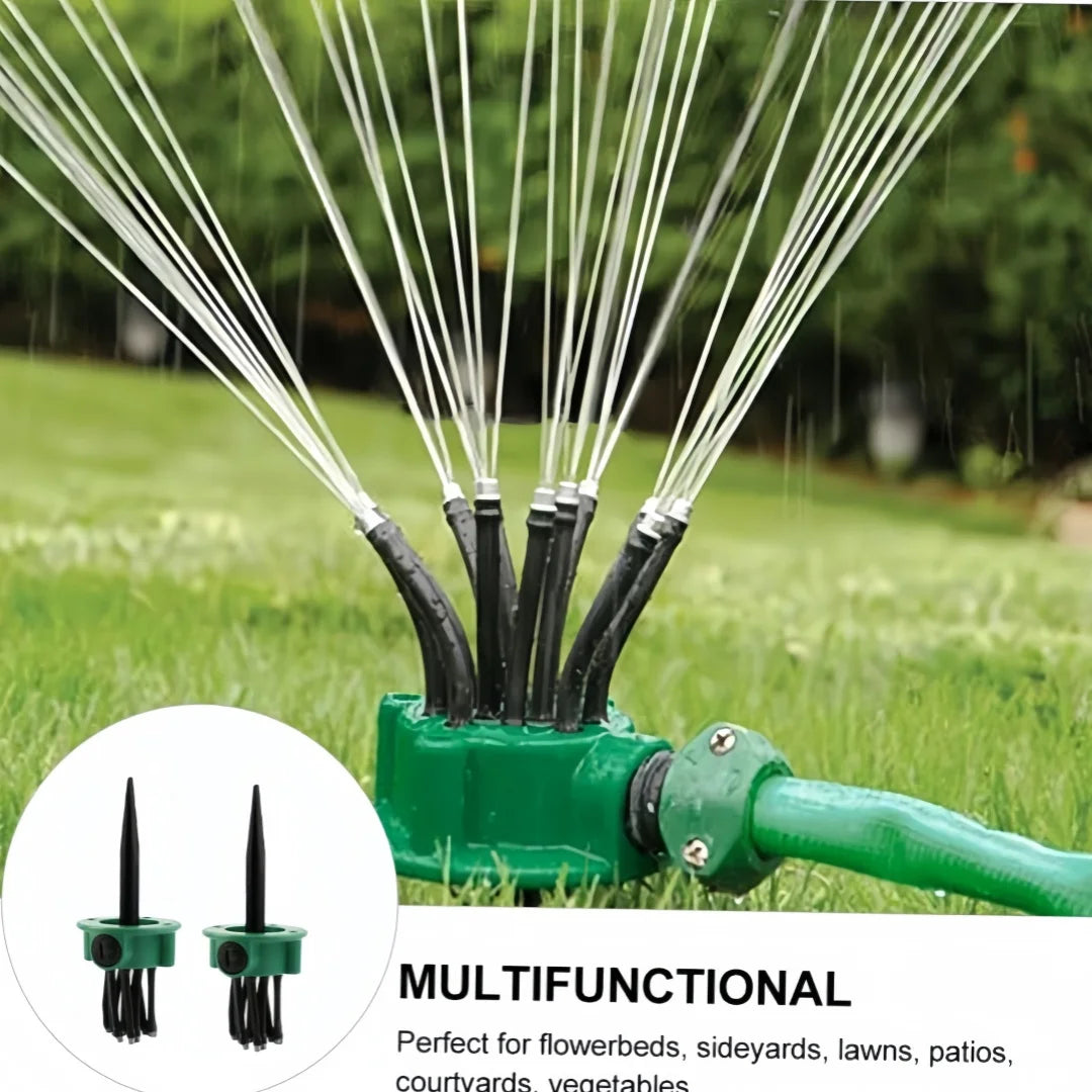 360° Multi-Head Garden Sprinkler – 12-Nozzle Lawn Irrigation Garden Sprinkler Axl
