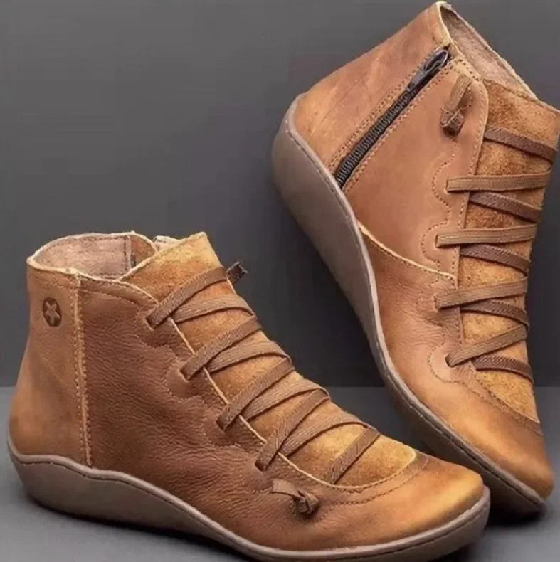 Women's Vintage Lace-Up Ankle Boots | Non-Slip Platform Women's Ankle Boots Axl brown 35
