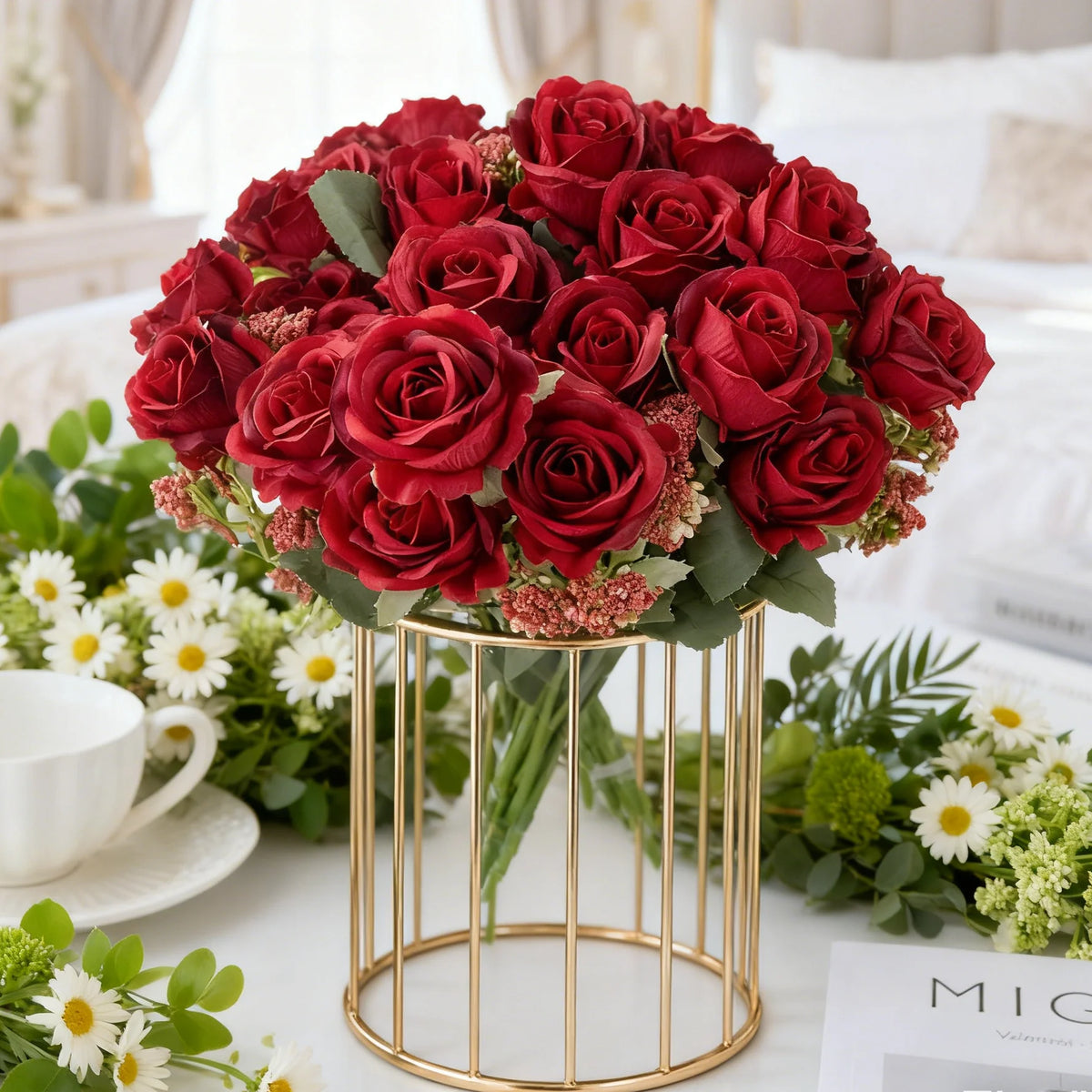 Silk Rose Artificial Flowers for Wedding, Home & Bouquet Decor Artificial Silk Flowers Axl