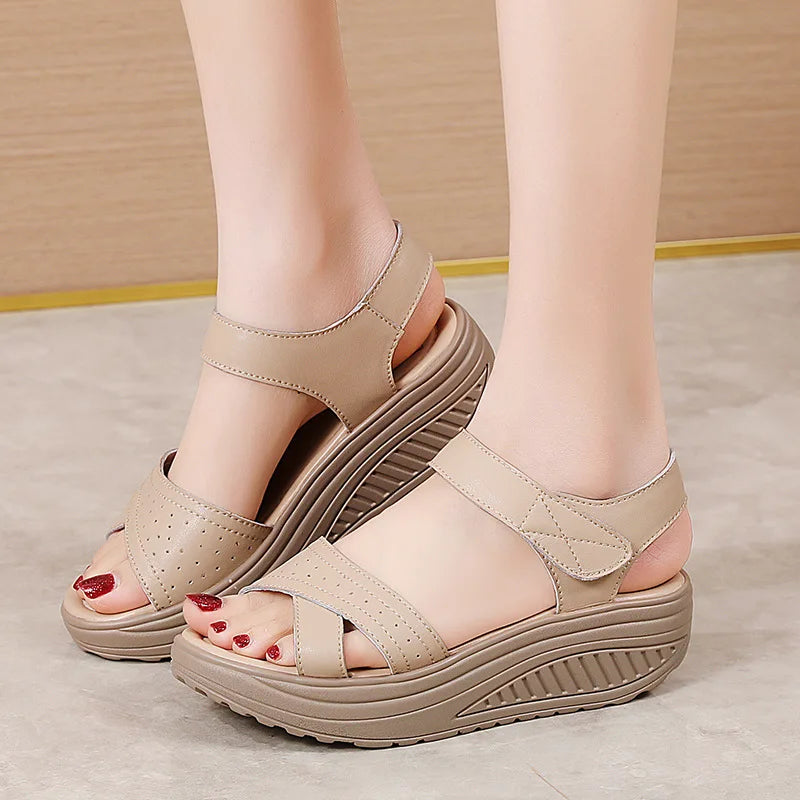 Women's Wedge Platform Sandals – Arch Support & Ankle Strap Wedge Sandals Axl