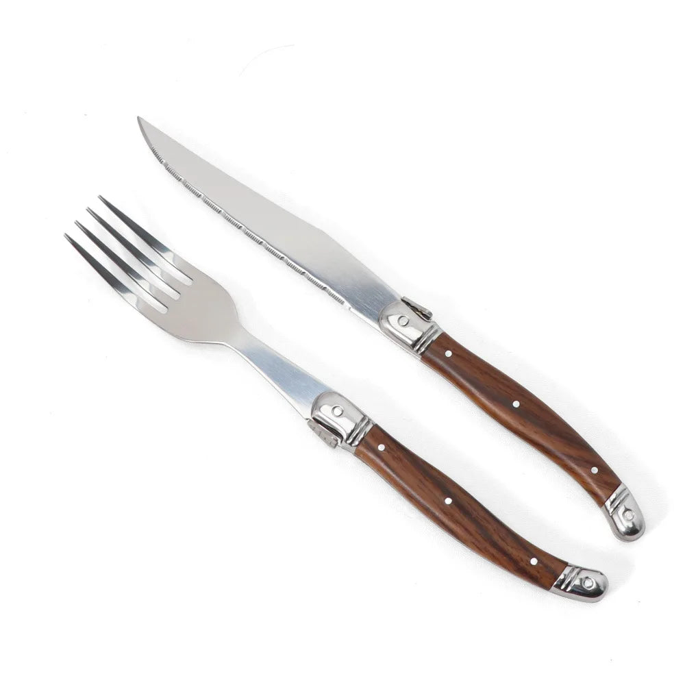 Laguiole Steak Knives & Forks Set – Stainless Steel Cutlery Steak Knife Set Axl 2 PCS SET