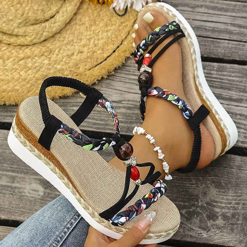 Women's Bohemian Wedge Sandals – Summer Platform Heels Wedge Sandals Axl