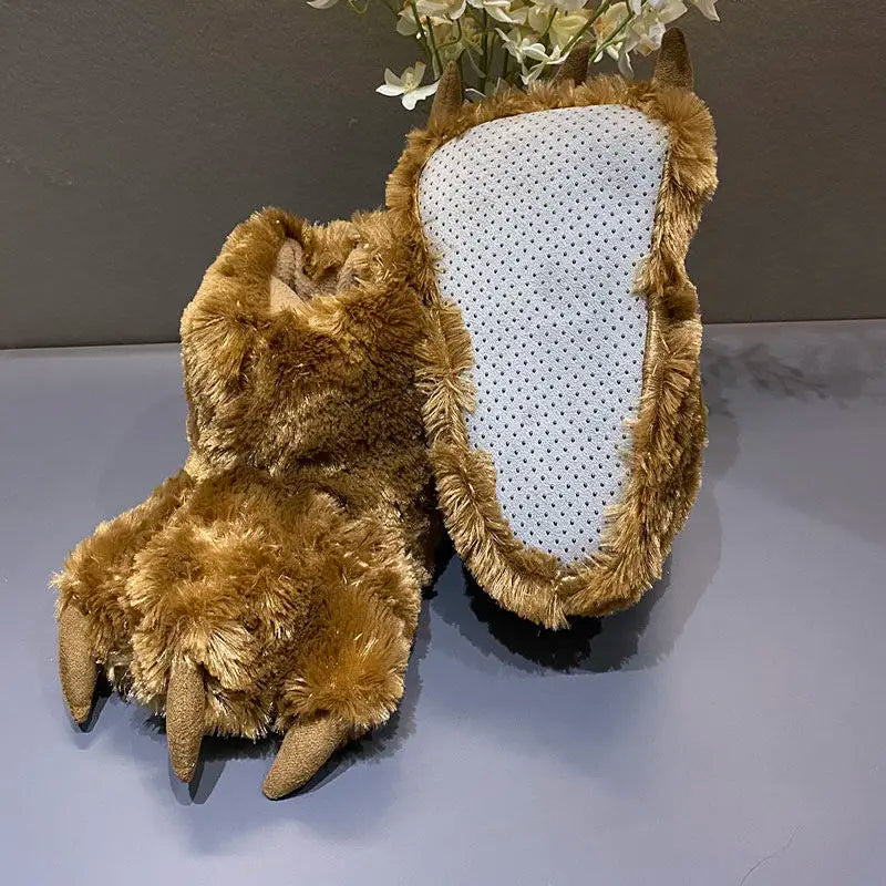 Women's Fluffy Bear Paw Slippers – Cozy Winter Indoor Slides Women's Slippers Axl