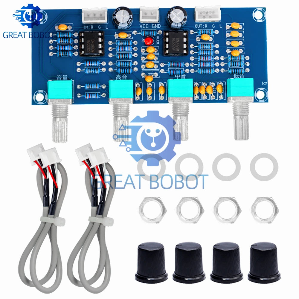 NE5532 Tone Control Preamp Board – Treble Bass Volume XH-A901 Audio Preamp Board Axl