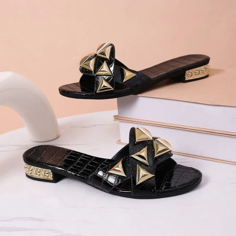 VKJF Women's Open Toe Slide Sandals – Summer Designer Slippers Women's Slide Sandals Axl 42 black