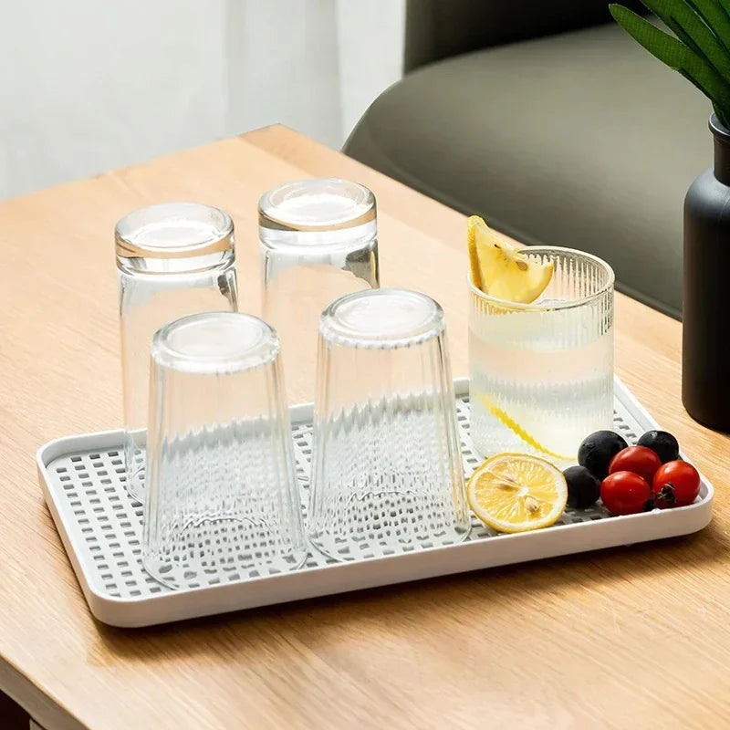 Rectangular Kitchen Drain Tray – Bowl, Fruit & Cup Organizer Kitchen Drain Rack Axl