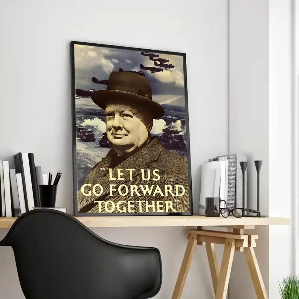 Winston Churchill Frameless Canvas Wall Art Poster | Home Décor Canvas Wall Art Axl Black6 15X20cmFrameless
