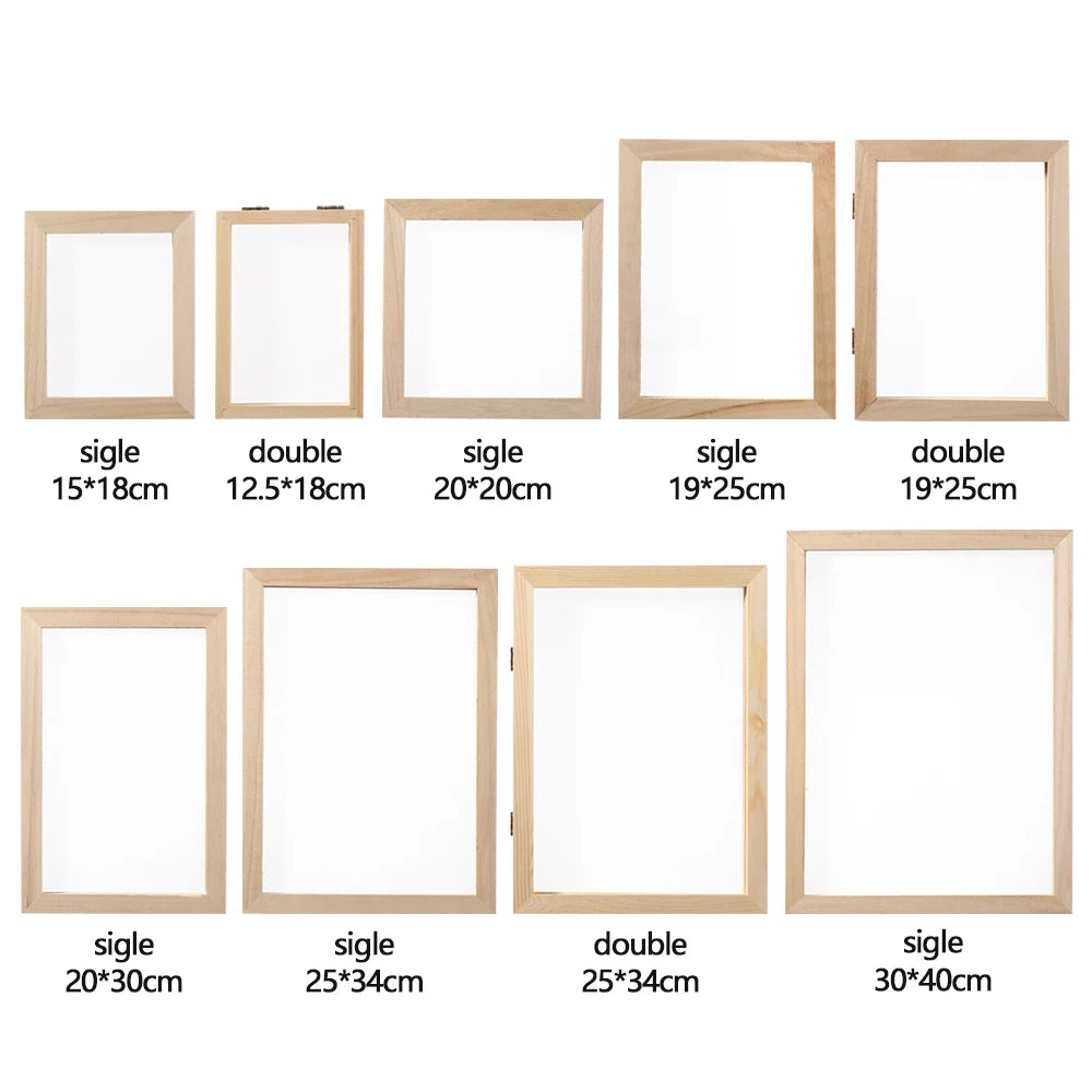DIY Wood Paper Making Mould Frame – Multi-Size Mesh Screen Papermaking Mould Frame Axl