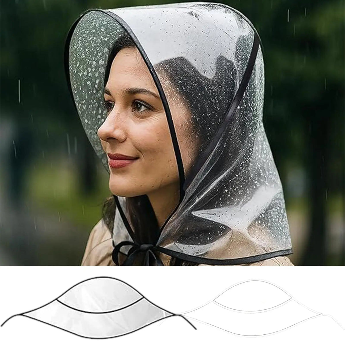 Women's Waterproof Transparent Rain Hat – Reusable PE Bonnet Waterproof Rain Hat Axl