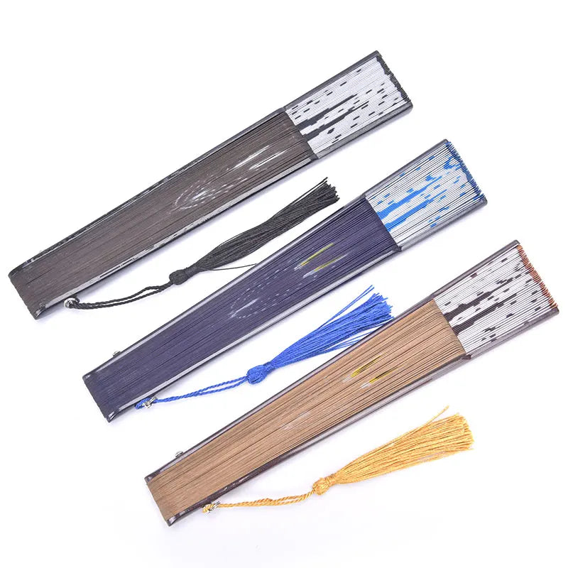 Japanese Silk Folding Hand Fan – Anime Cat Design & Tassel Folding Hand Fan Axl