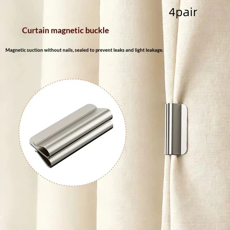 Magnetic Curtain Clips – No-Drill Strong Magnet Fasteners Curtain Clip Fasteners Axl 4 pairs
